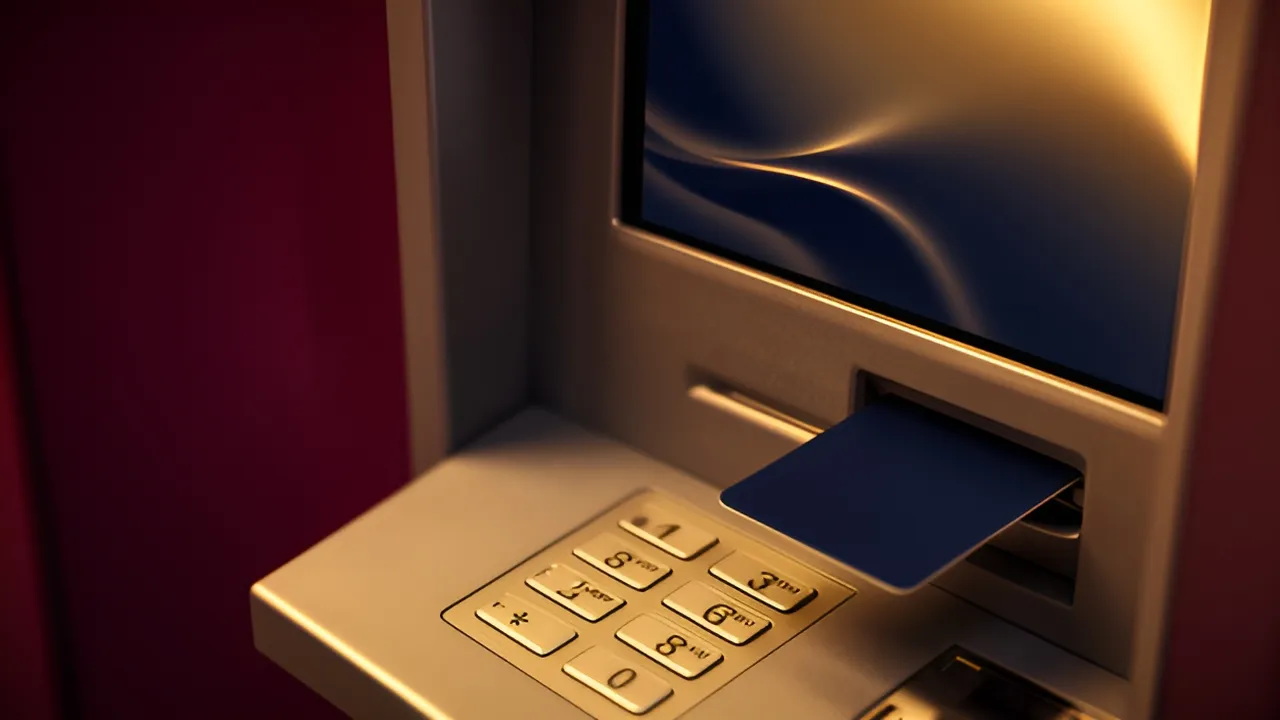 Teclado de um ATM Multibanco, onde se introduzem a entidade, a referência e o valor de um depósito